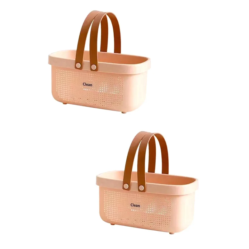 

Plastic Storage Basket With Handle Portable Shower Tote Organizer Basket Bin For Bathroom Kitchen Dorm Room Bedroom C Durable
