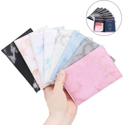 Marble Passport Cover Ticket Document Business Credit ID Cards Wallet PU Leather Travel Passport Holder Protector Case Organizer