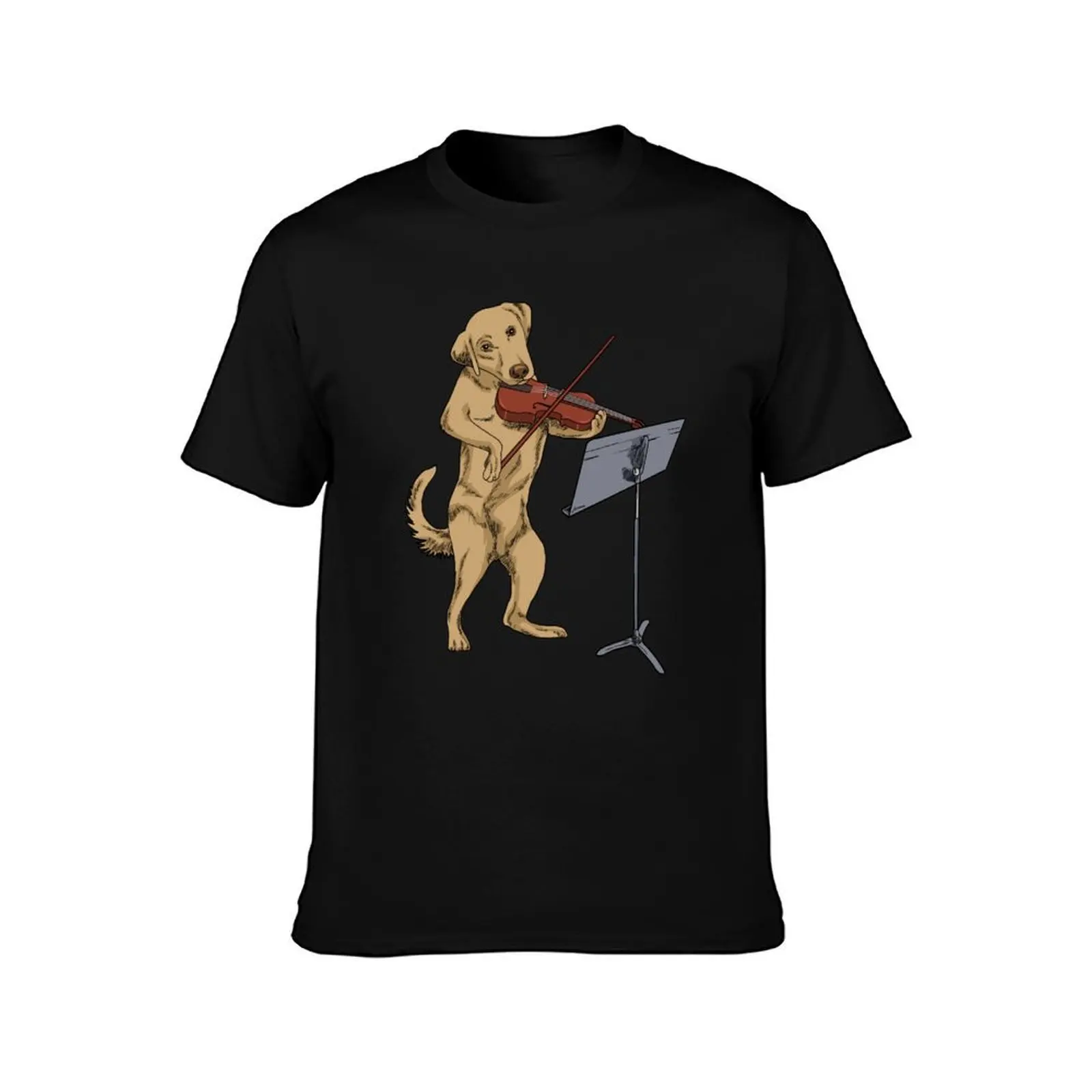 Violin Gifts Violin Dog Viola Labrador Violinist Gift T-Shirt cotton t shirt man T-Shirt