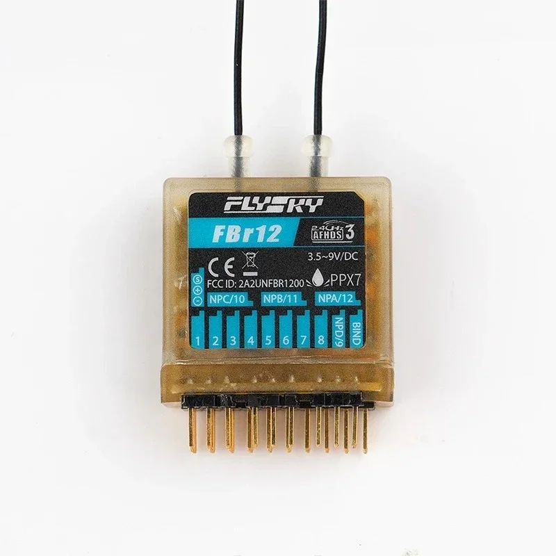 VoidFly 1pcs new FlySky FBr12 12 channel waterproof enhanced receiver applied to transmitter PL18/NB4/NB4 Lite supporting AFHDS