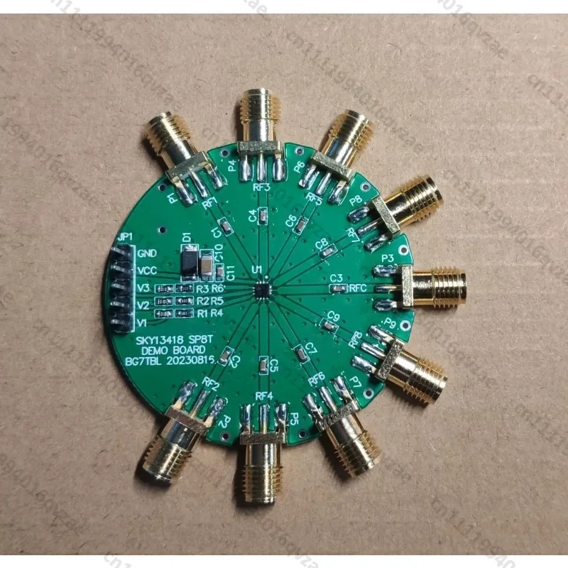 SKY13418, 8 Choose 1, SP8T, Switch, 0.1G, 10K-6G, Test Board, Single Pole Eight Throw, Radio Frequency Microwave