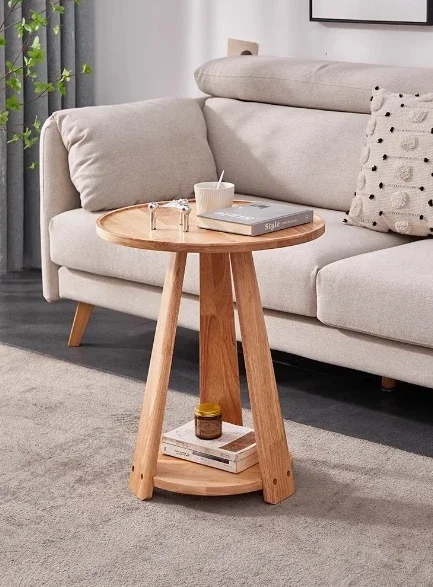 

Light luxury solid wood coffee table, side table, sofa, small coffee table, mini storage, small round table
