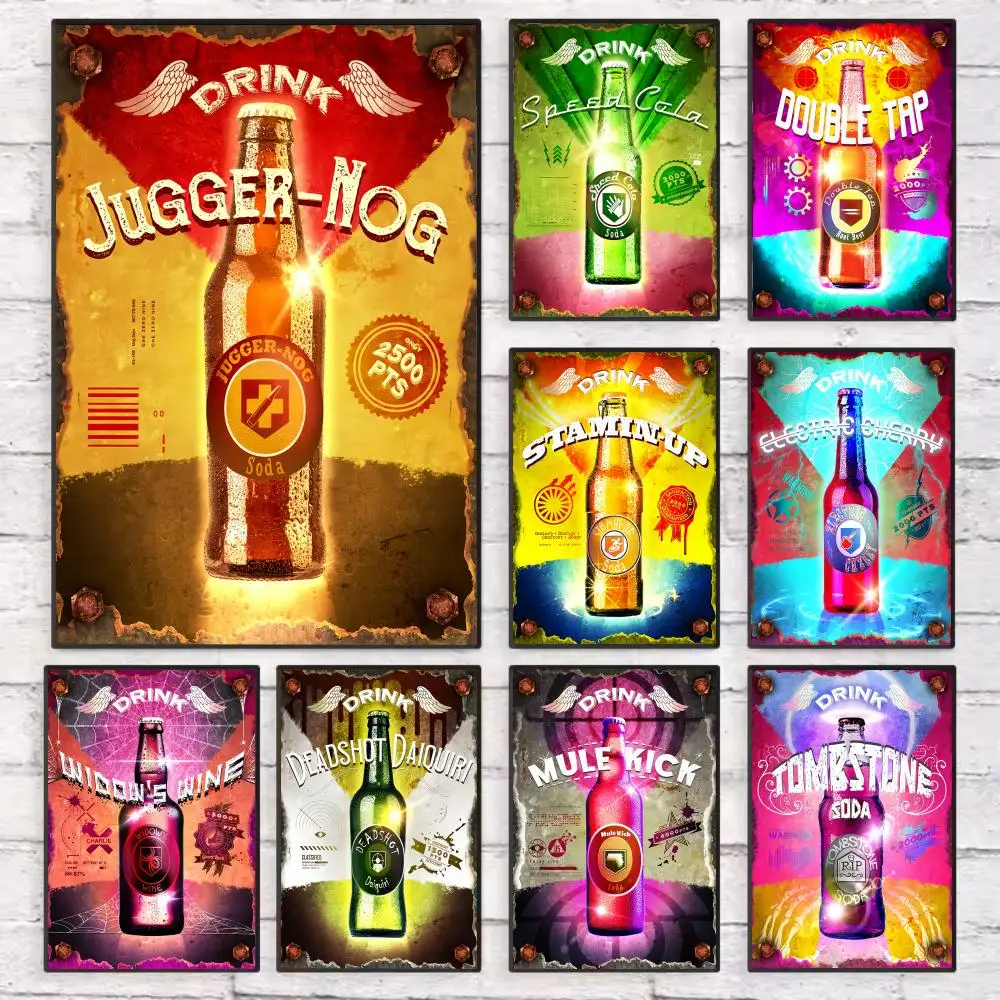 

Drink C-Call of D-Duty Game Poster Wall Art Sticky for Living Room Bedroom Office Hallway Bar Home Decor Gift Idea