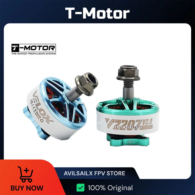 

T-Motor Velox V2207 V2 2207 1750KV 1950KV 5-6S / 2550KV 4S Brushless Motor for FPV Racing Drone Quadcopter Freestyle RC Parts