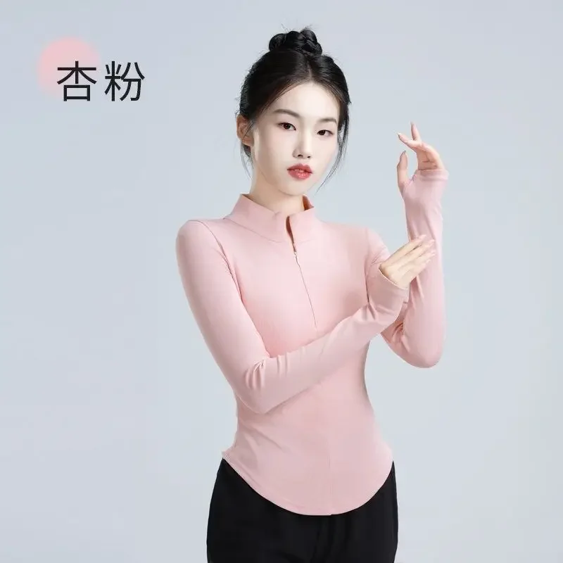 

Women Inner Wear Spring Autumn 2025 New Short Top Stand-up Collar Zipper Slim Long Sleeve Thin Base Shirt
