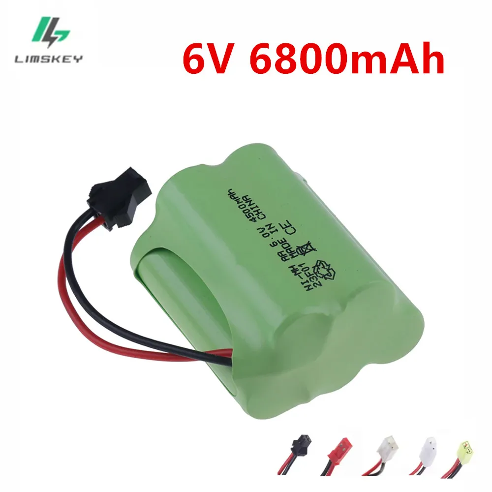 Upgrade 6V 6800mah NiMH Battery For Rc Toy Cars Tank Truck Robots Guns Boats Parts AA Ni-MH 6v Rechargeable Battery Pack 5000mAh