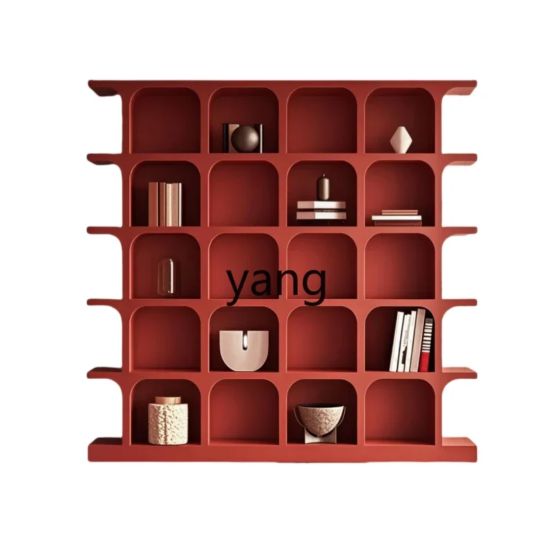 

LTT Italian minimalist paint bookcase Modern simple solid wood rack Wall storage cabinet