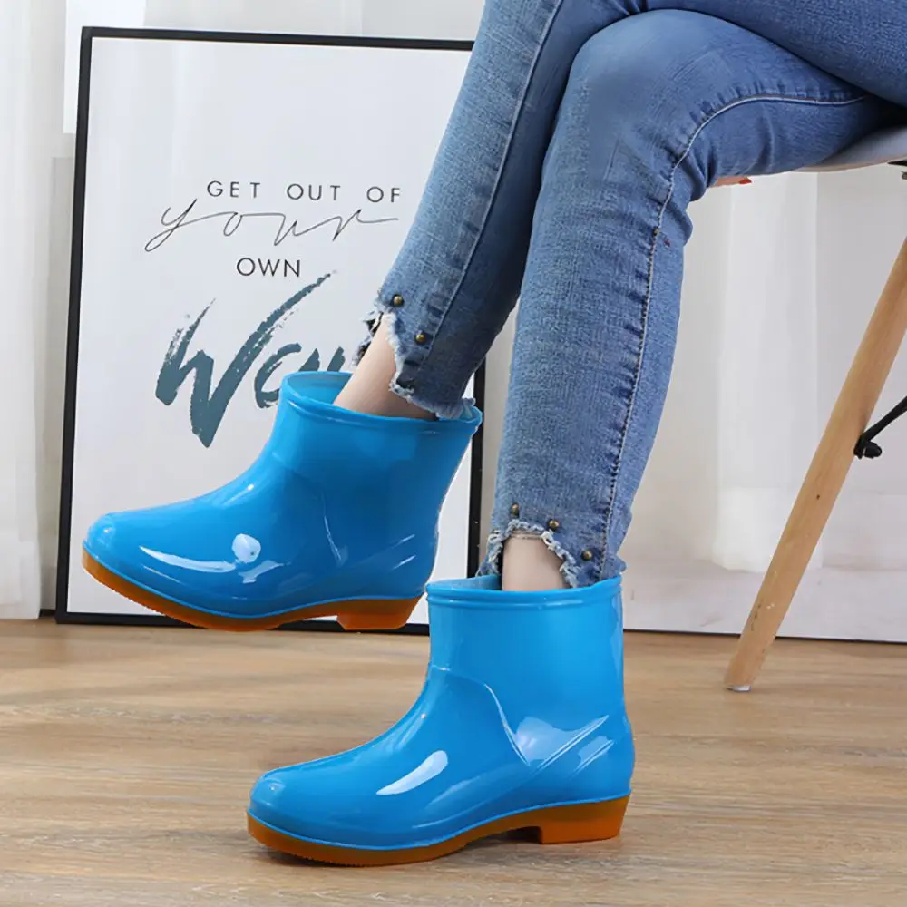 Rutschfeste Damen-Kurzregenstiefel, Wasserdichte Leichte Garten-Regenschuhe, Langlebige Niedrige Wasserschuhe für Outdoor, Küche, Arbeit – Detail 18