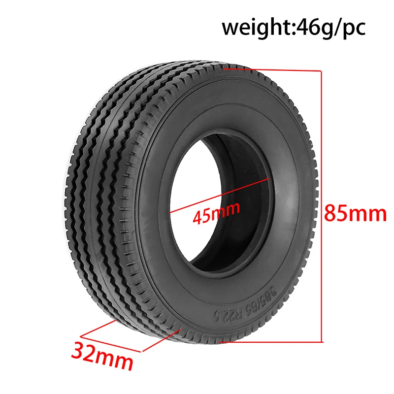 1:14th Scale 2pcs Simulation Wide & Narrow Rubber Tubed Tires for Tamiya RC Truck SCANIA 770S R620 VOLVO Arocs MAN Accessories