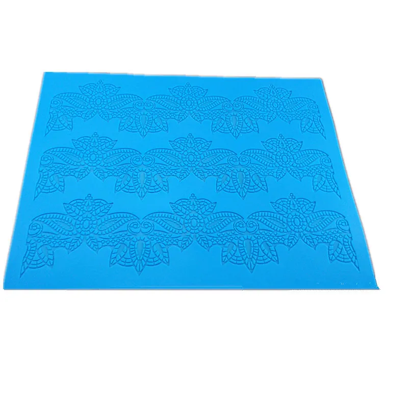 Baking Leaves Gumpaste Embossing Mat Silicone Lace Mat Cake Decorating Fondant Mold Cake Border Brim Decor Tools