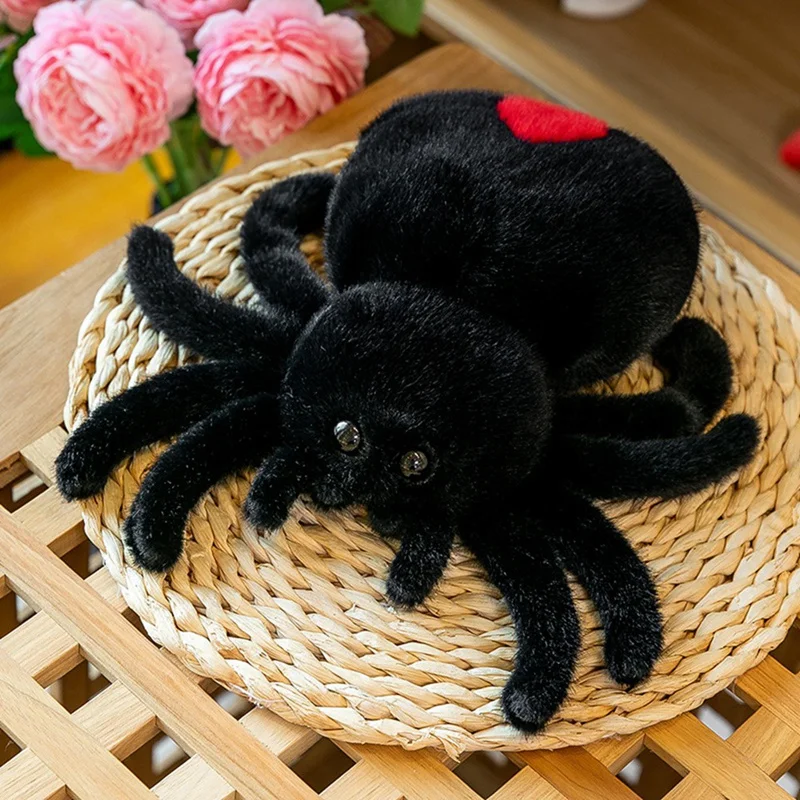 Jouet en peluche araignée sautante pour animaux de compagnie, beurre d'inoling, reptile mignon, blanc, super mignon, simulation