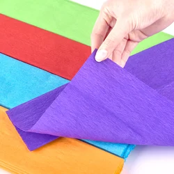 10sheets/Pack 50x70cm Colored Crinkled Crepe Paper Roll Origami Craft DIY Flowers Decoration Gift Wrapping Paper Craft