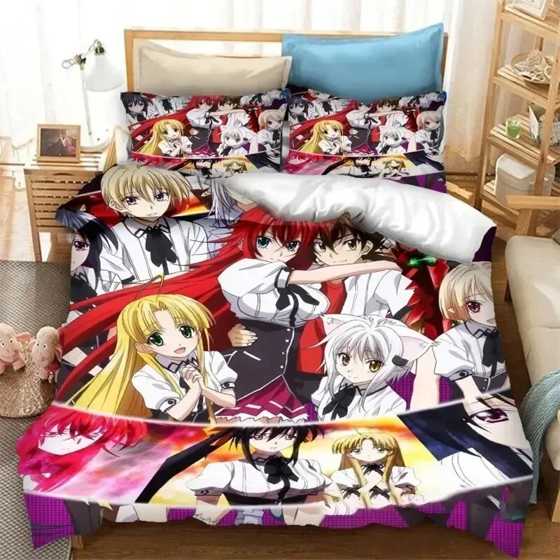 Anime High School DxD Bedding Set Duvet Cover Sheet Printed Bed Set Pillowcase Bed Full Queen King Size Comforter Bedroom