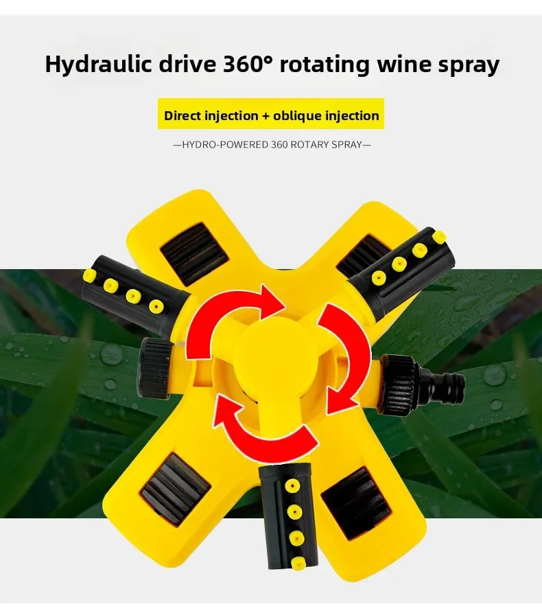 360-Grad Automatisch Rotierender Sprinkler, Dreizackiger Rotationssprinkler für Gartenbewässerung, Blumenbewässerung – Detail 2