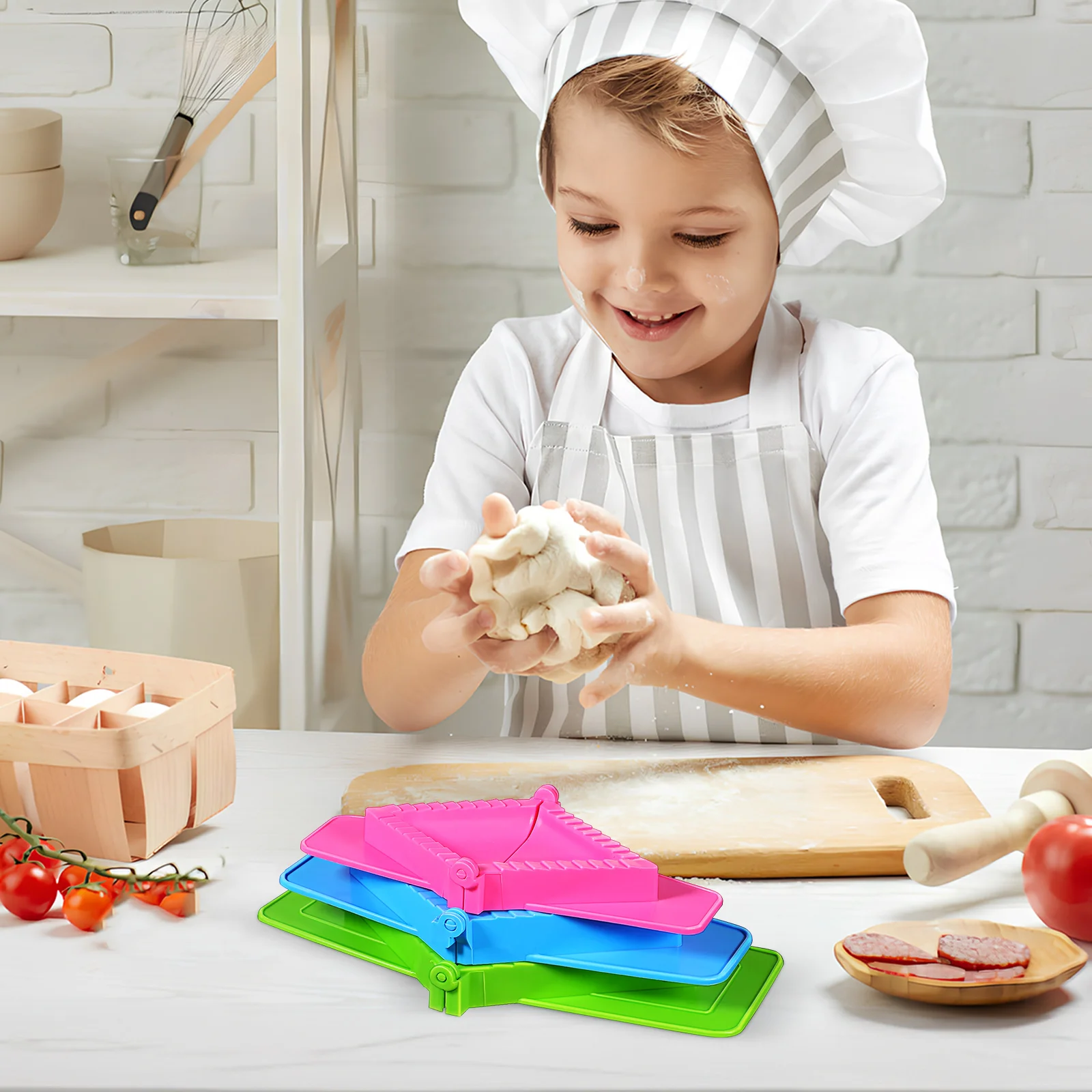 

3pcs Mold Kitchen Tool Manual Dumpling Maker Press For Pierogies Wontons Chinese Dumpling Making Lightweight Plastic Household