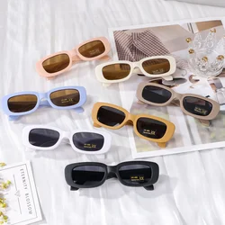 Children Vintage Frosted Small Rectangle Sunglasses for Boys Girls Cute UV400 Protection Outdoor Sweet Kids Baby Square Shades