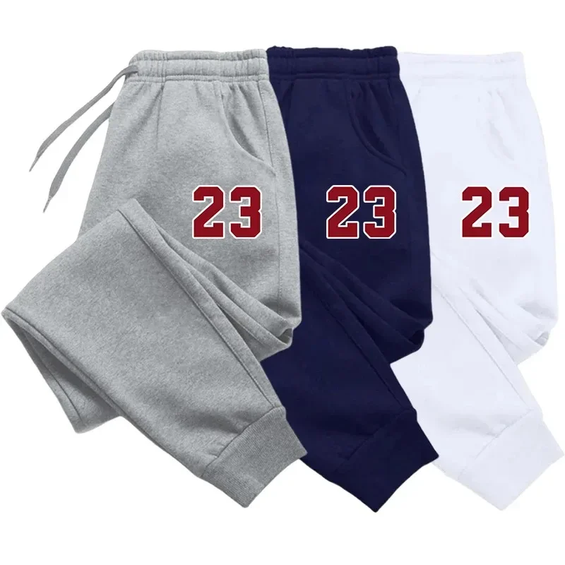 Trendy sport print men jogger pants, elastic ribbed bottom cuffs, casual cuffed design for multi-scene use.