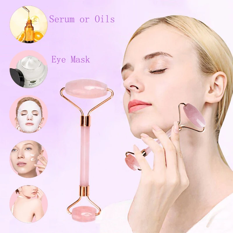 4pcs Natural Jade Roller Gua Sha Set Gouache Scraper For Face Massage Beauty Facial Lift Body SPA Scraping Skin Care Tools