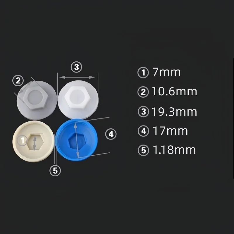 50/100/200pcs Outer Hexagonal Drill Self-Tapping Screw Anti-Rust And Waterproof Cap /Color Steel Tile Screw Protective Cover