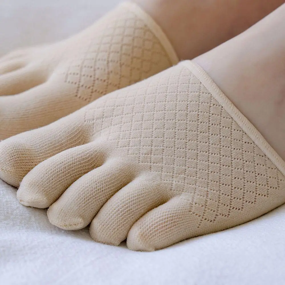 

Thin Invisible Non-slip Summer Mesh Half Palm Socks Open Toe Socks Sock Slippers Cotton
