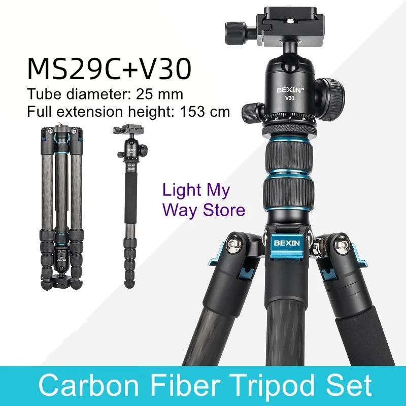 Mobile phone live streaming stand Mirrorless camera tripod Portable carbon fibre tripod for outdoor photography