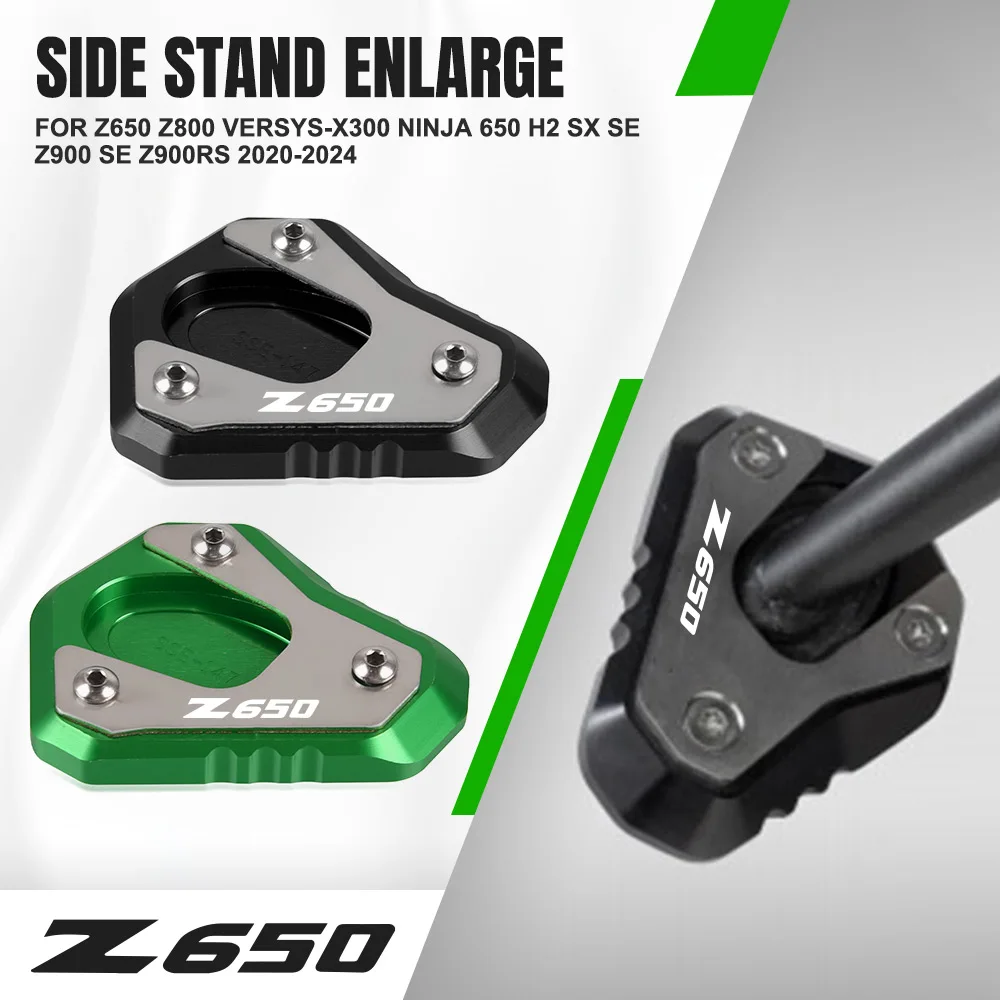 

For Kawasaki Z650 Z800 VERSYS-X300 NINJA 650 H2 SX SE Z900 SE Z900RS 2020-2021-2022-2023 2024 Side Stand Extension Pad Bracket