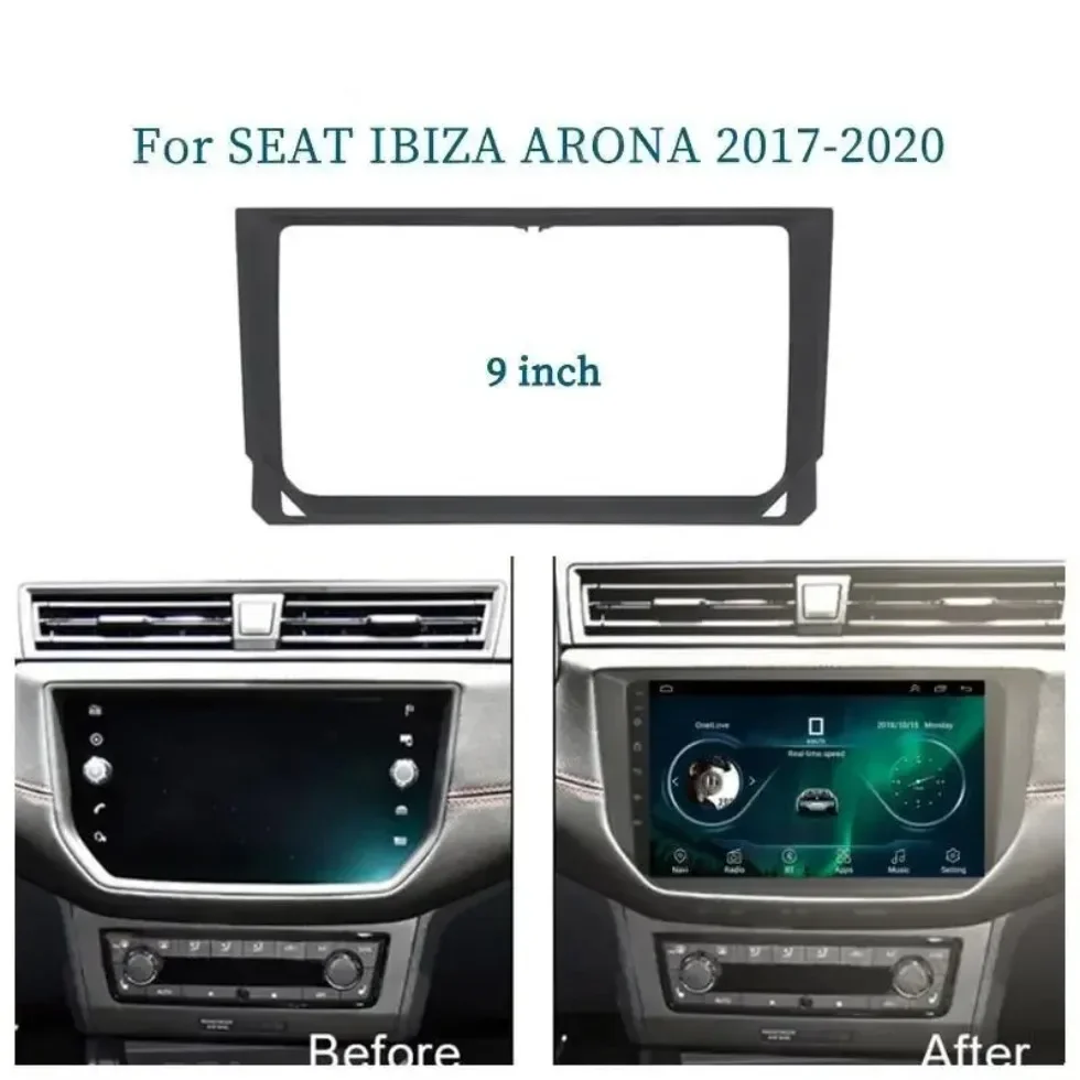 For Seat Ibiza Arona 2017-2020 9 Inch Car Fascia Frame Adapter Android Radio Audio Dash Panel Cover