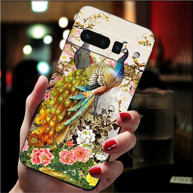 حافظة لهاتف جوجل بيكسل 10 9 Pro XL 9A 8 7 6 Pro Pixel 8A 7A 6A Pixel 8 7 6 5 حافظة ريش الطاووس Funda #5