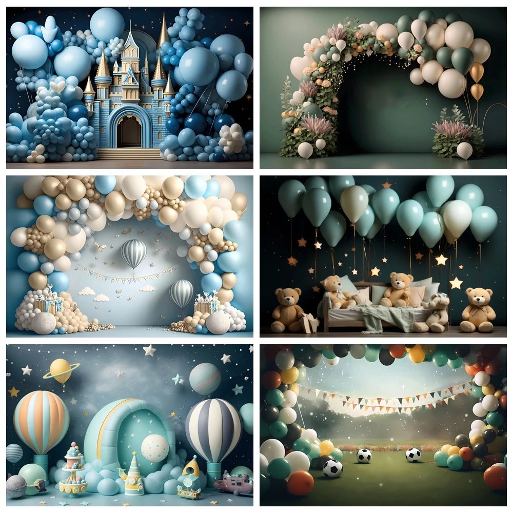 

AI Scene Colorful Arch Balloons Backdrop for Photography Newborn 1st Birthday Party Decor Baby Shower Background Photo Studio