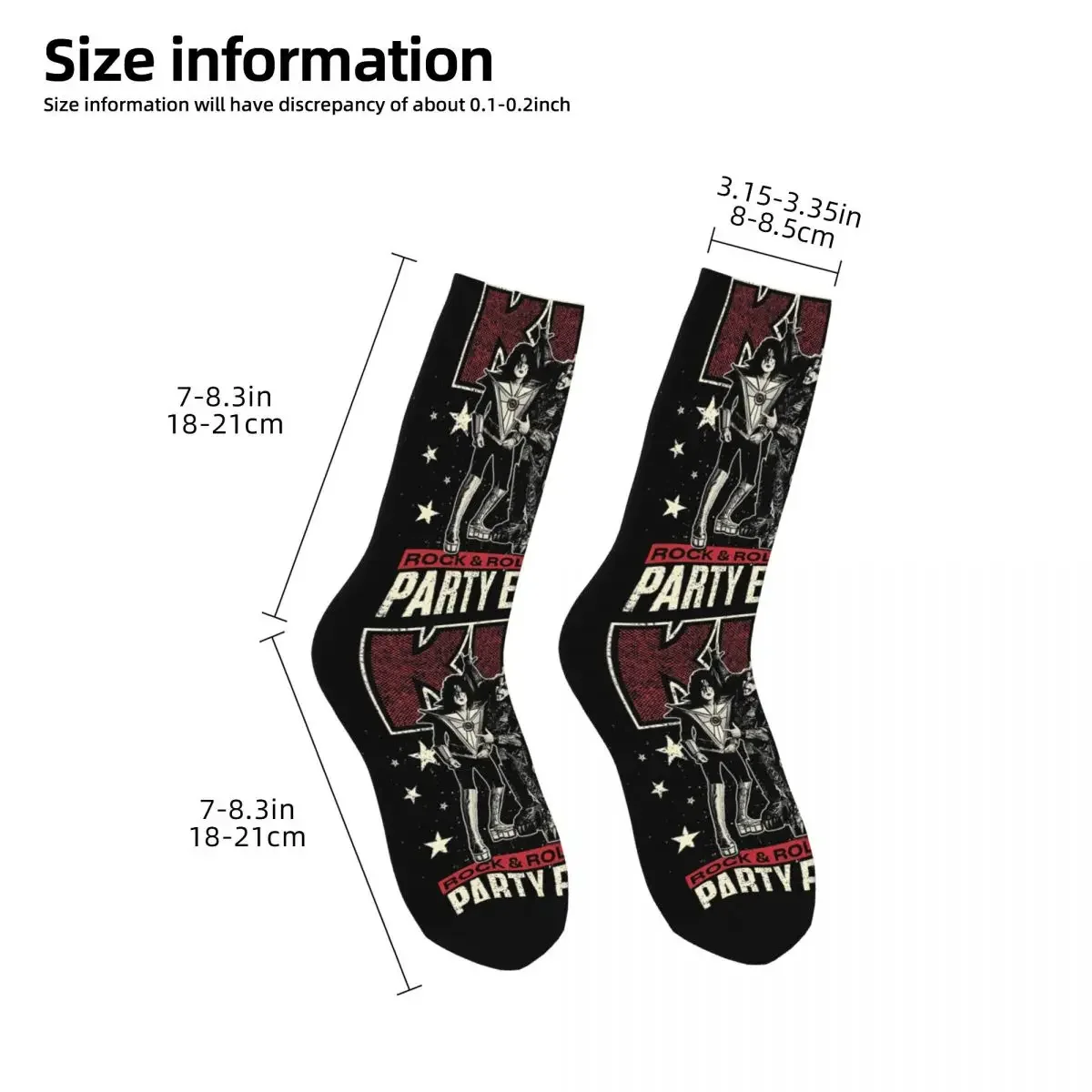 Kiss - Rock And Roll All Night & Party Everyday ! Socks High Quality Stockings All Season Long Socks for Man's Birthday Present