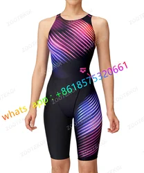 2024 Women's Competitive Pro Training Knee Length Bodysuit, Swimming Pool, BathingSuit, Triathlon, Racerback, One Piece Swimsuit