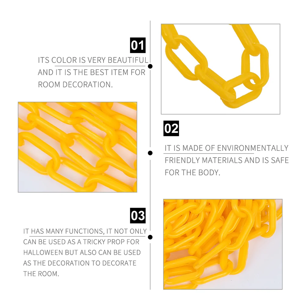 Caution Security Chain Yellow Crowd Control Chain Plastic Safety Barrier Chain (5M) Plastic Safety Chain
