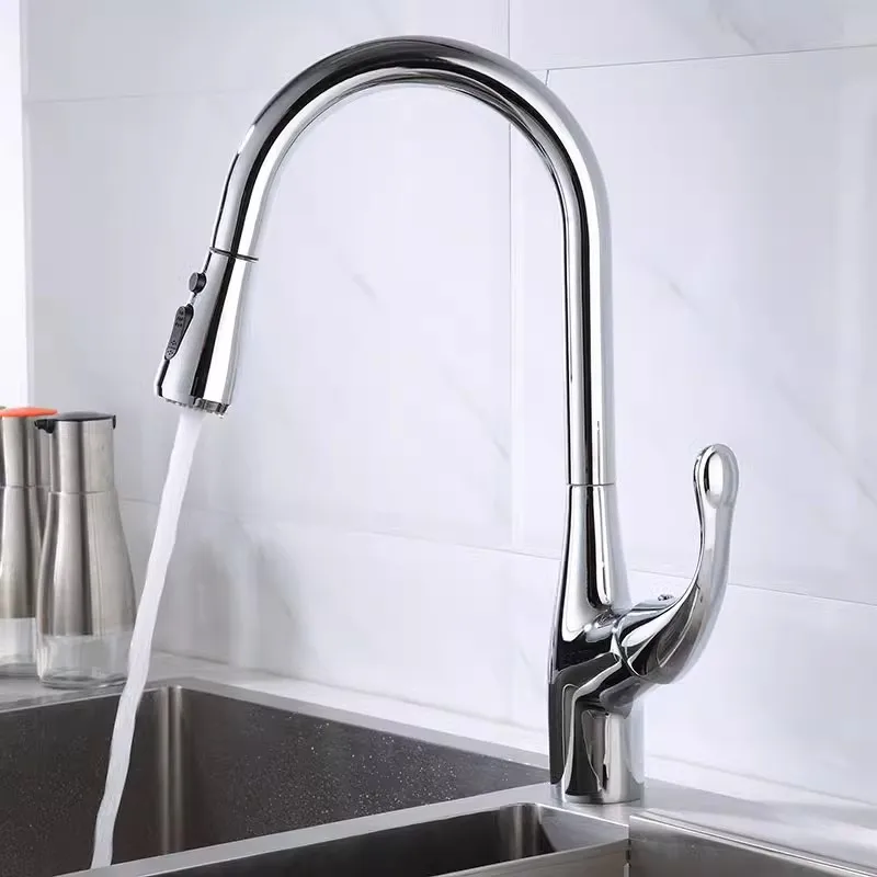 Gold Pull Out Kitchen Faucet Black Kitchen Tap 360 Rotate Sink Faucet Brass Chrome/ Nickel /Black Swivel Sink Mixer Tap