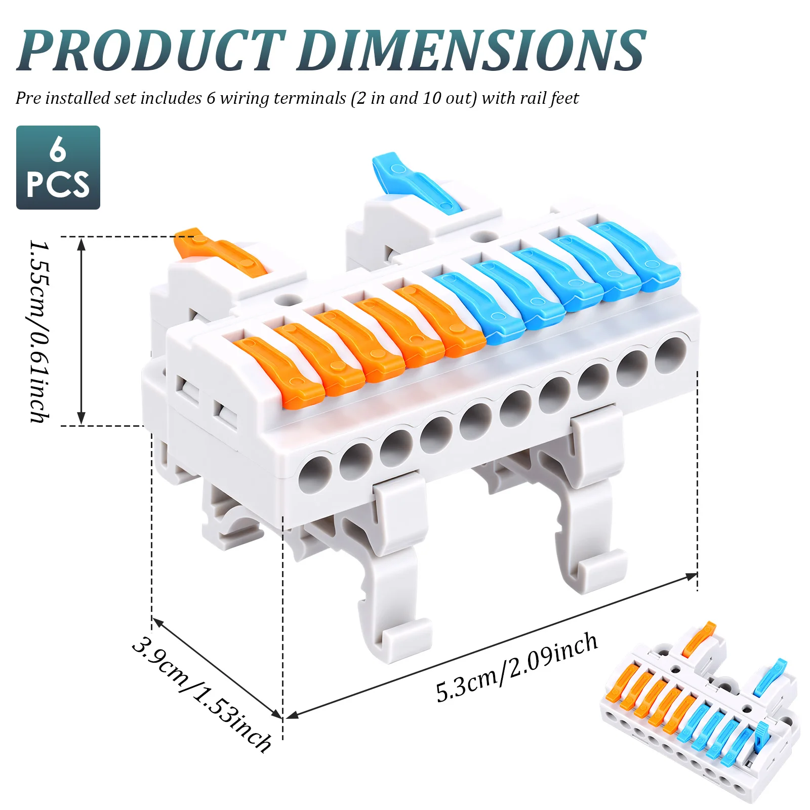 Wire Connector Electrical Cable Terminals Blocks Universal Quick Conductor Splitter Push-in LED Tool Mountable Rail Junction Box