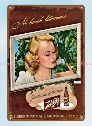 1947 SCHLITZ BEER club Bar Decor metal tin sign bedroom accessories