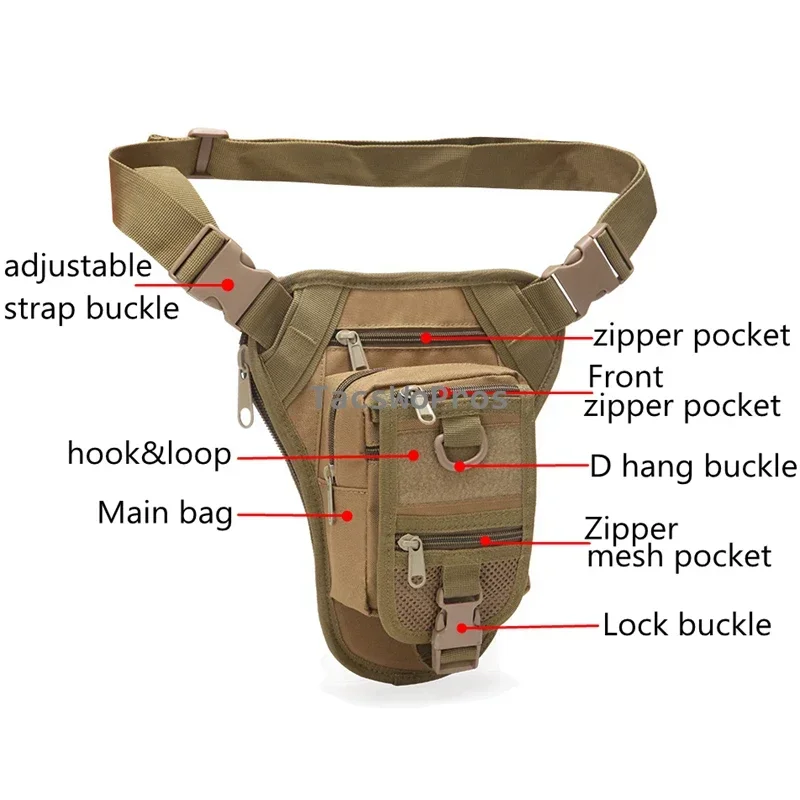 Tactical Drop Leg Bags Men Women Outdoor Hiking Shooting Hunting Waist Pack Adjustable Strap Motorcycle Riding Bag