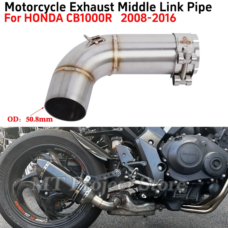 

Slip On For HONDA CB1000R CB1000 R 2008 - 2016 Motorcycle Exhaust System Escape Middle Link Pipe Connecting 51mm Muffler Moto