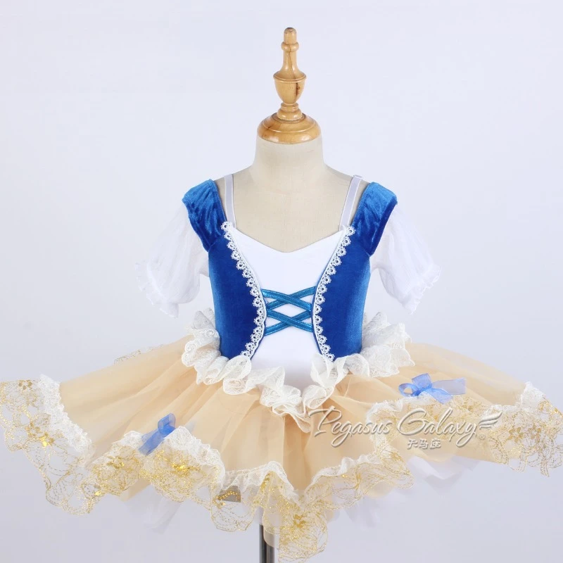 

Girl Ballet Tutu Dress Women Lace Stage Performance Dancewear Adult Short-Sleeved Stage Shows Dress Girl Tutu Ballet with Bow