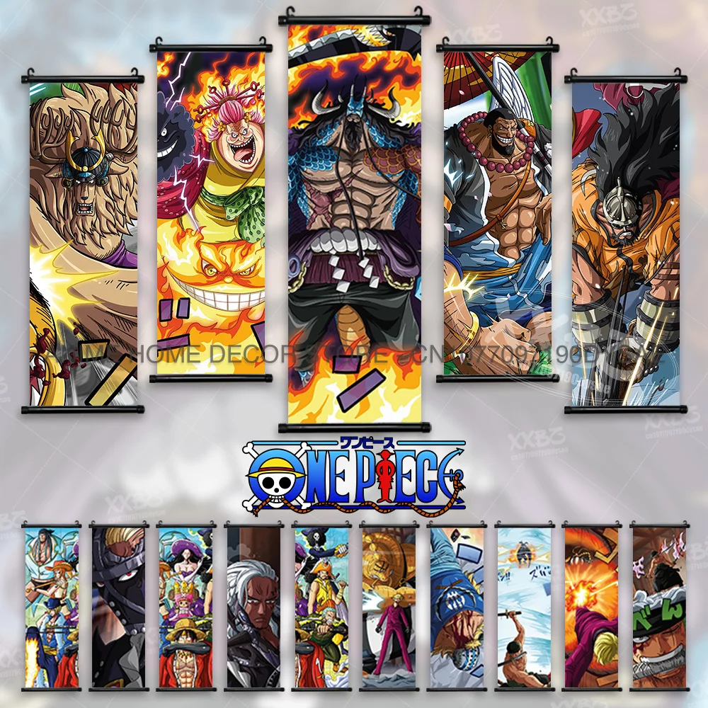 

ONE PIECE Poster Chopper Scrolls Pictures Roronoa Zoro Anime Decorative Paintings Vinsmoke Sanji Home Decor Kaido Mural Wall Art