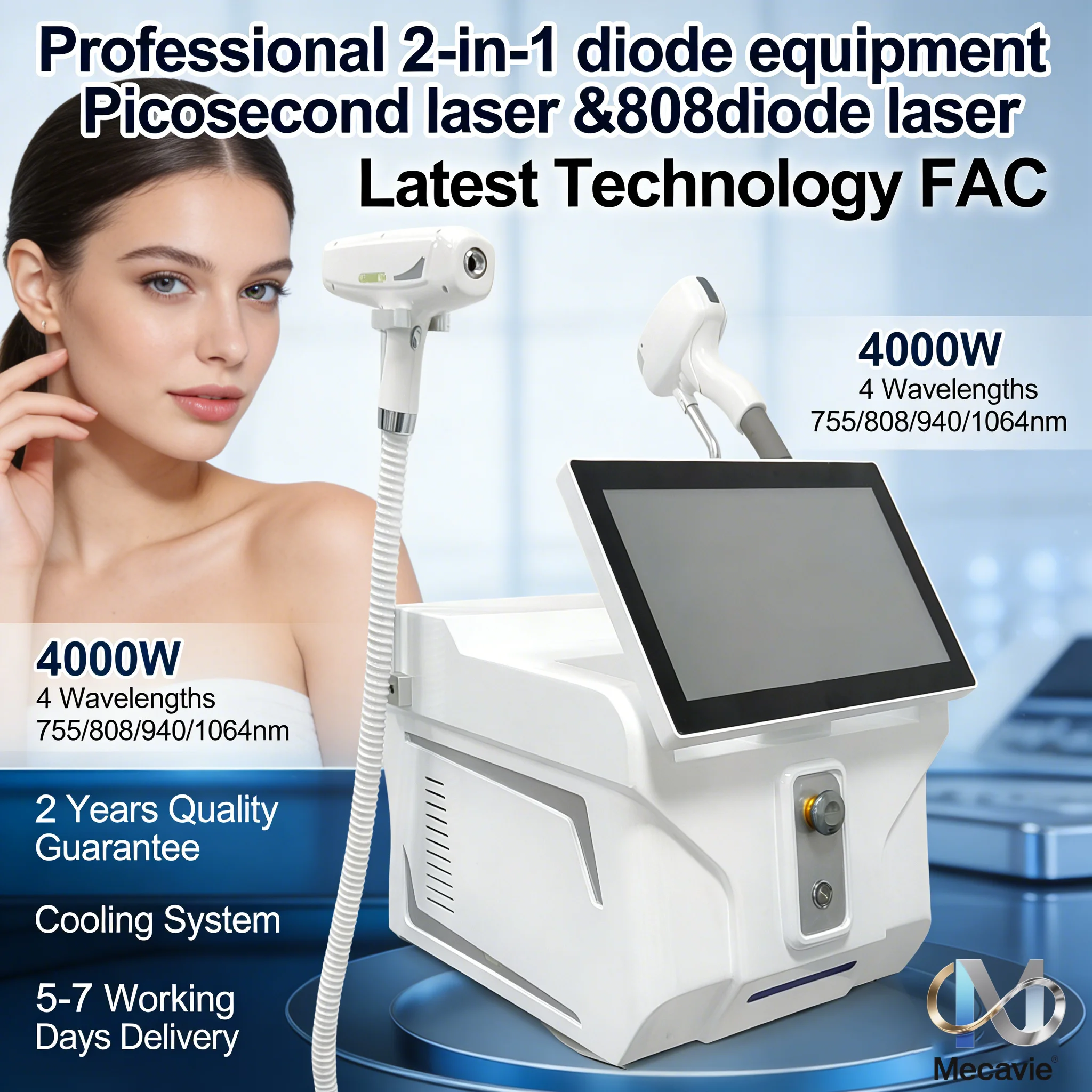 

Профессиональный диодный лазер Soprano Titanium 2-в-1 для удаления волос и пикосекундный лазер Pico IPL Nd:YAG для удаления волос и татуировок