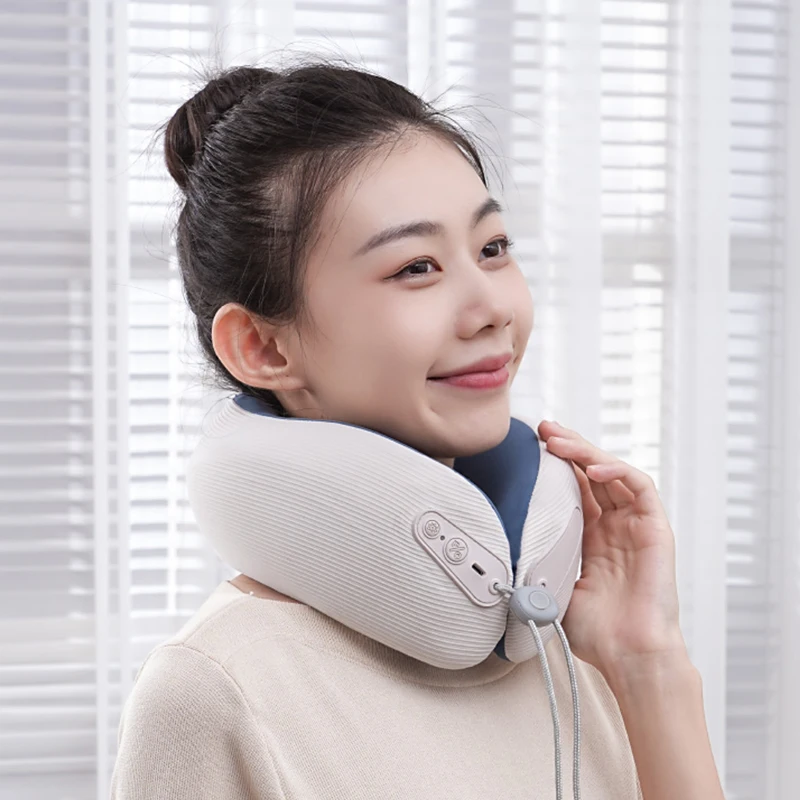 Smart Library Heating & Vibration Kneading Functions Comfortable Massage Pillow For Easy Targeted Relaxation Relieves Neck Tensi