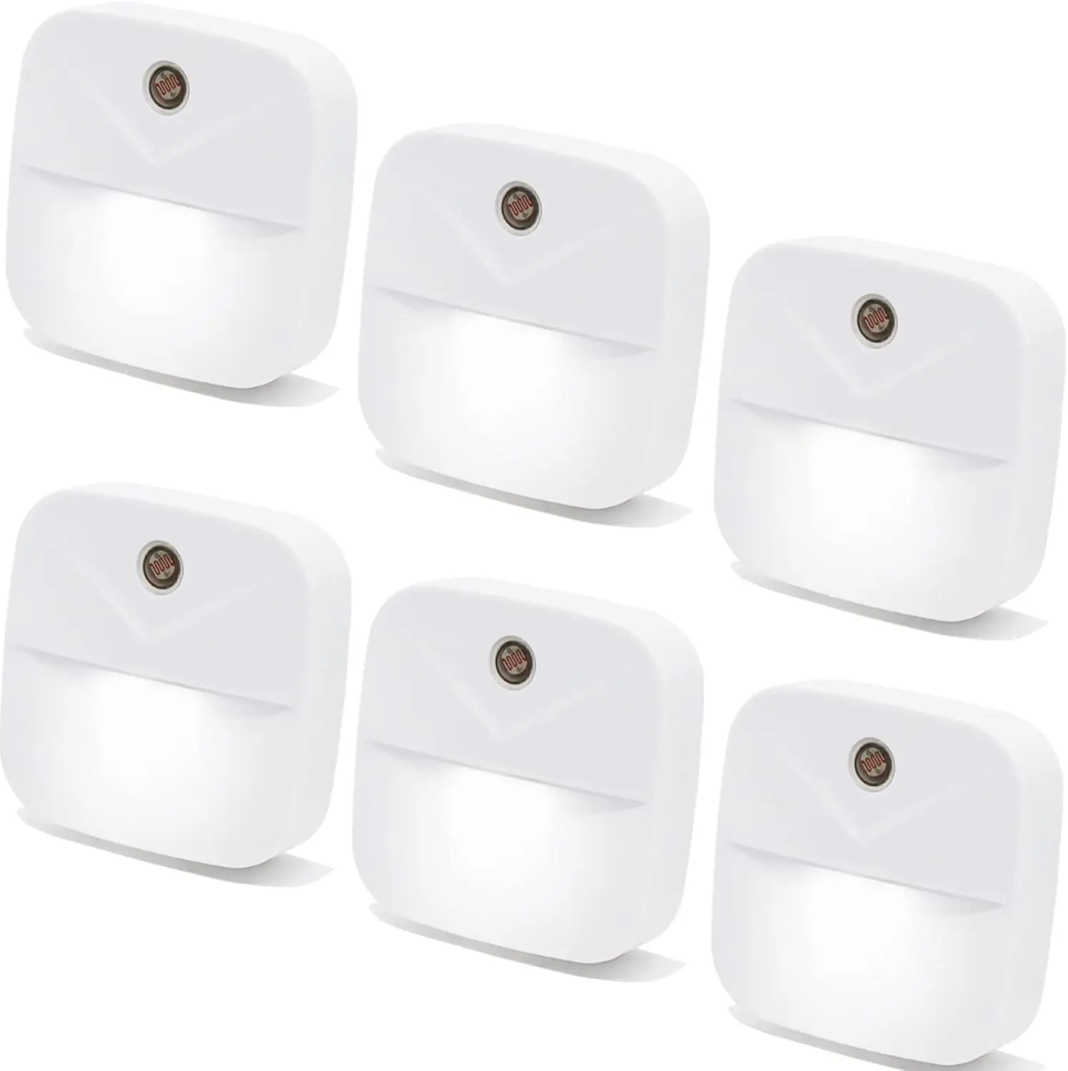 

6 Pack White LED Night Lights with Smart Dusk to Dawn Sensor, Plug-in Wall Lights for Bedroom, Bathroom, Hallway