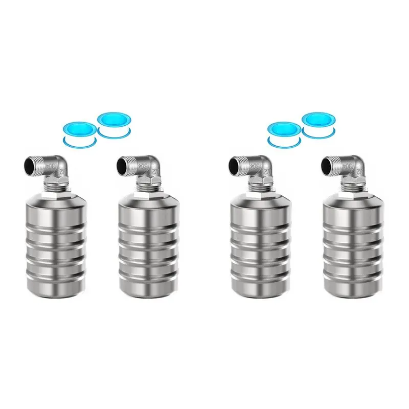 

【ALLOWANCE】4PCS Fully Automatic Water Level Control Float Valve, Stainless Steel Mini Floating Ball Valve -1/2In Side Water Inta