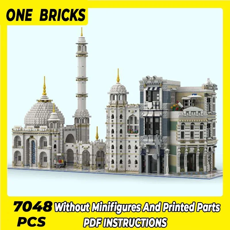 Moc Building Bricks Famous Street View Model Mosque Corner Technology Modular Blocks Gifts Christmas Toys DIY Sets Assembly