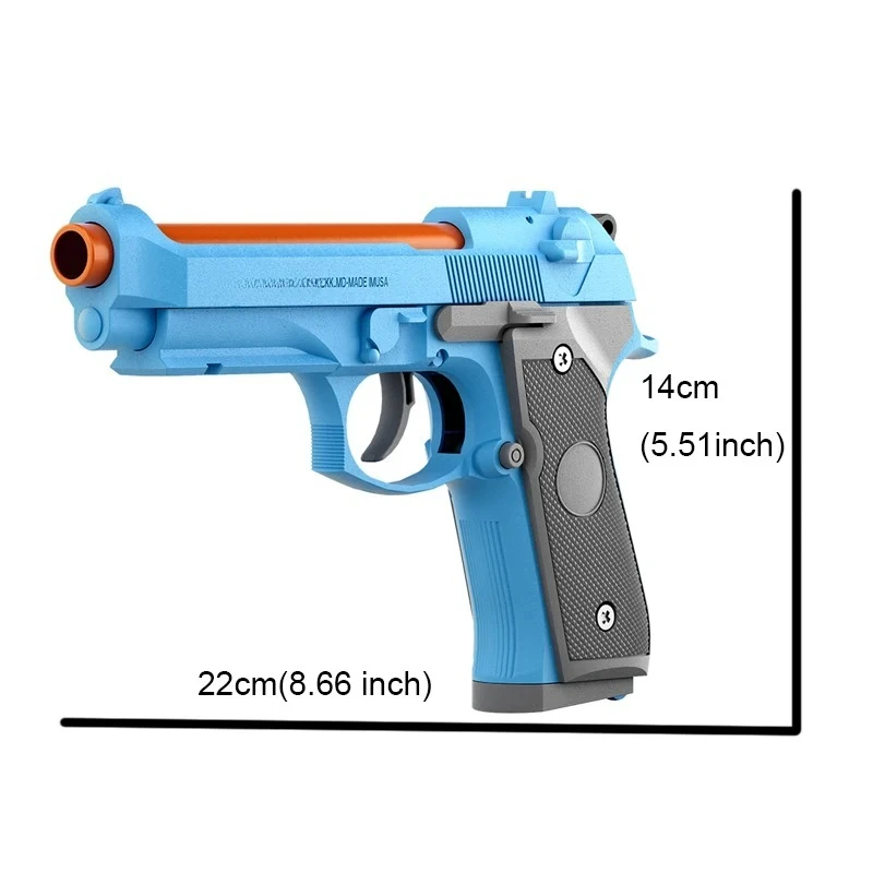 Carcasa de pistola M92, lanzamiento de disparo continuo, pistola de balas suaves, colgante vacío, regalo de cumpleaños