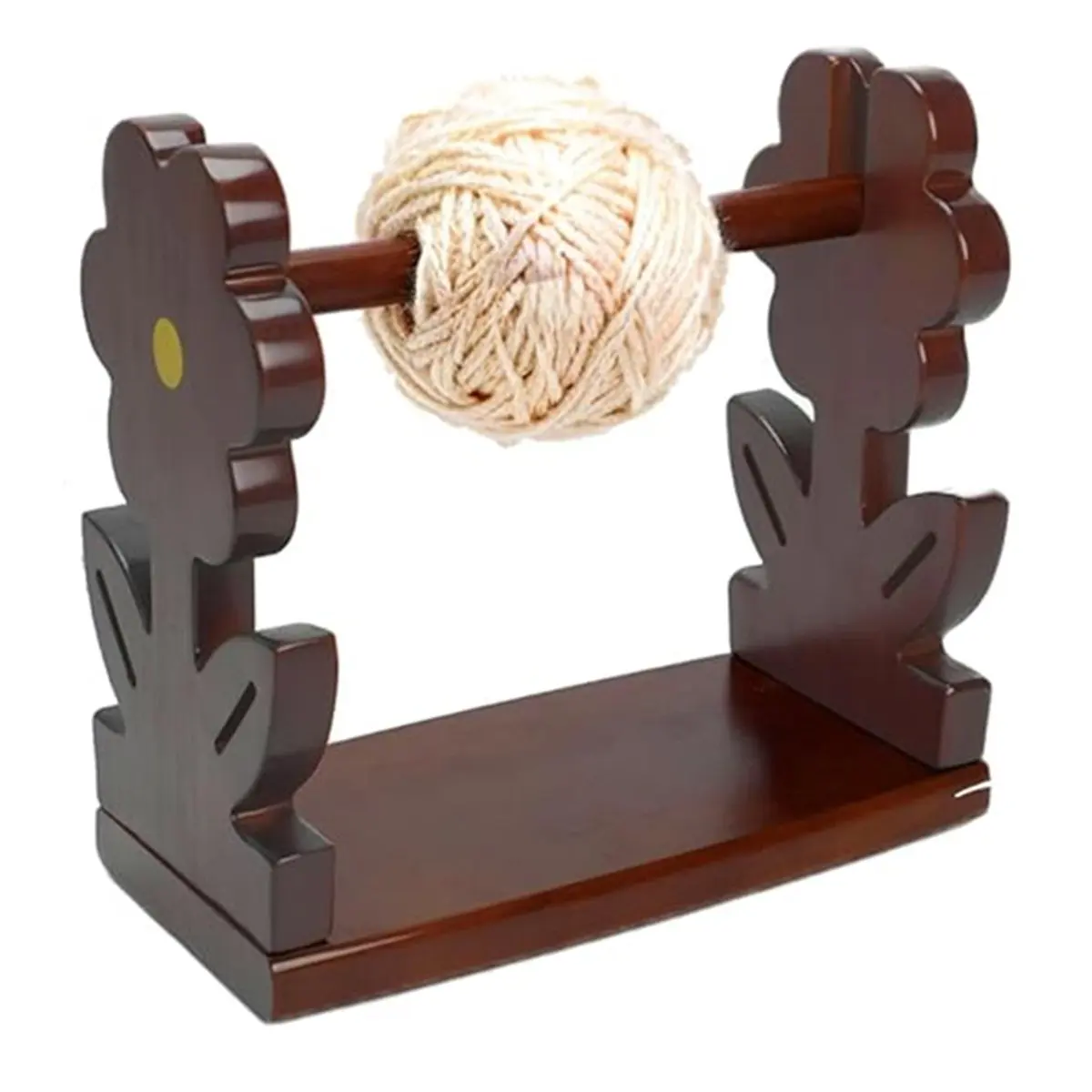 Wooden Yarn Holder, Flower-Shaped Yarn Storage Organizer, Yarn Management, Crochet Knitting Accessories