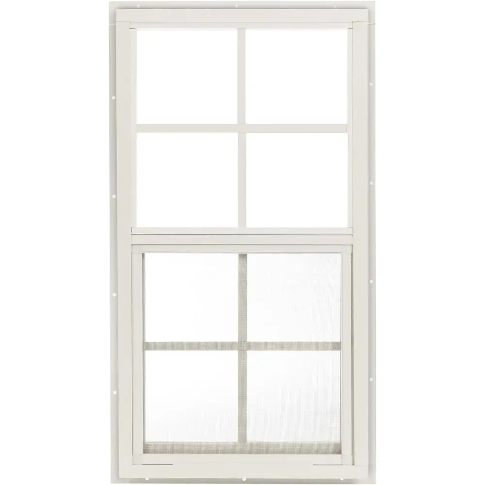 14x27 Shed Tempered Glass J-Lap Sliding Window, White, 1-Piece
