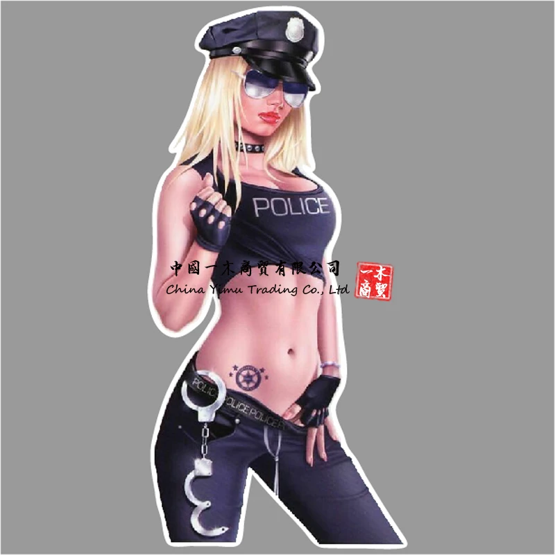 Sex Blonde Babe Police Hot Stripper Cosplay Car Decal Motorcycle Decal