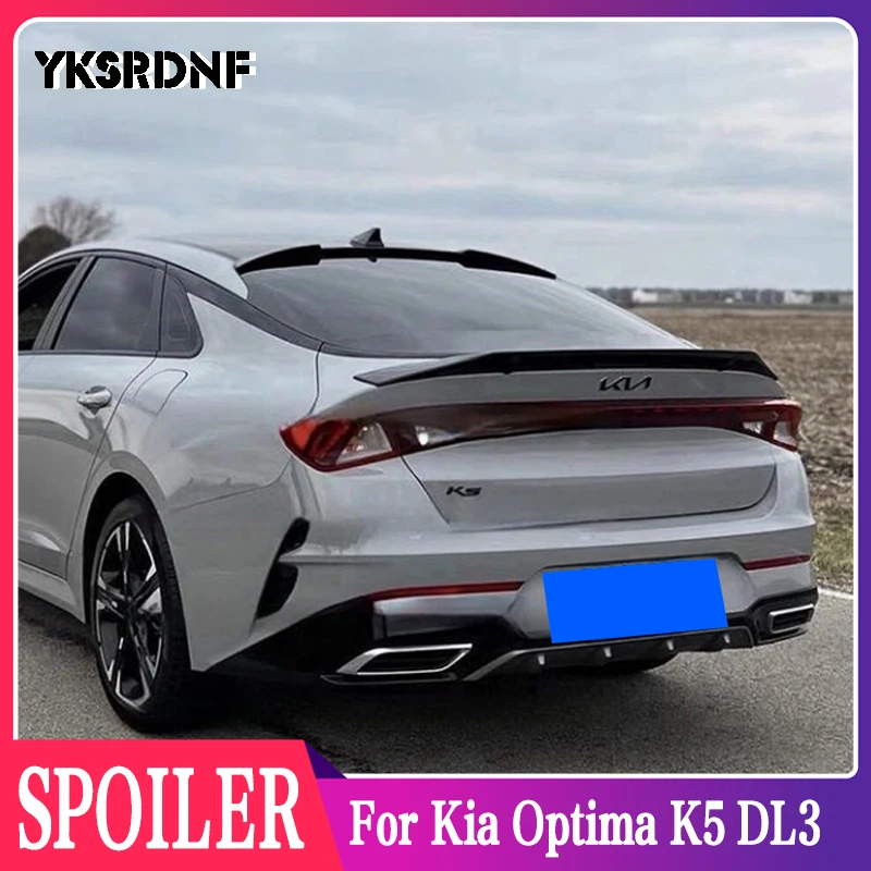 For Kia Optima K5 GT 2020 2021 2022 2023 K5 DL3 Spoiler ABS Gloosy Black/ Carbon Fiber Look Rear Trunk Lip Spoiler Wing 