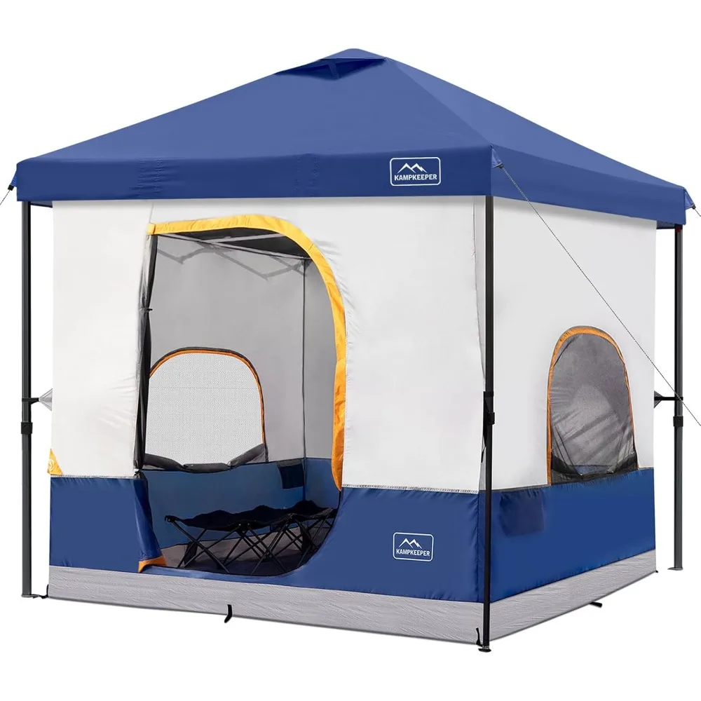 

6 Person Camping Tent, 10x10 Pop Up Canopy Tent with Camping Cube, Converts 10'x10' Straight Leg Canopy into